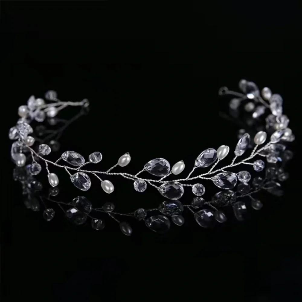 Wedding faux pearl rhinestone‎ headband